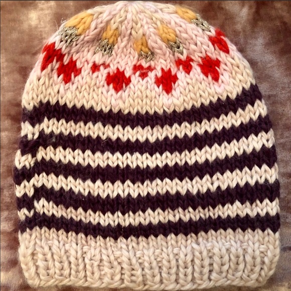 Free People Accessories - NWT Free People multi-color stripe design knit hat